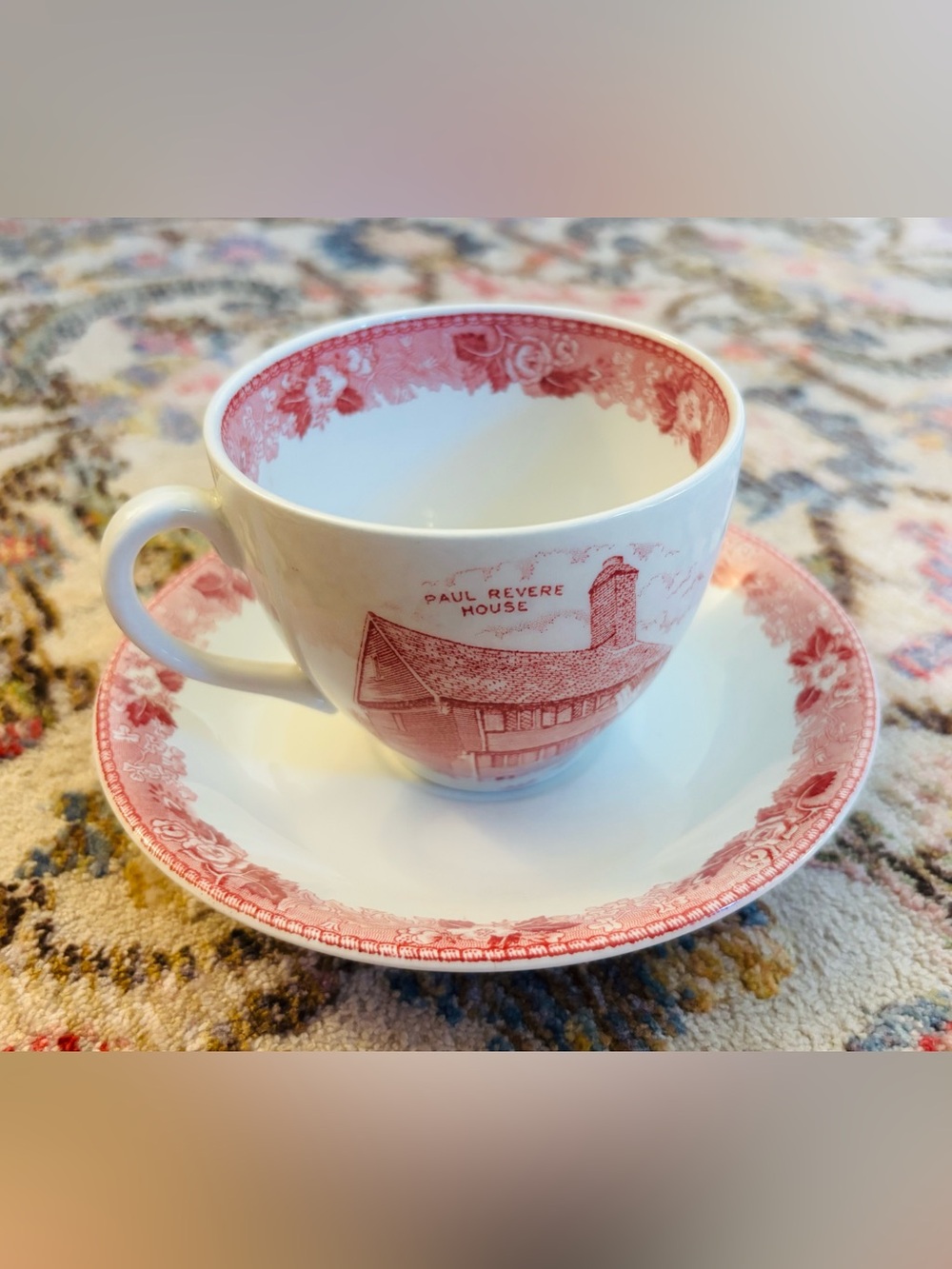 Vintage Jonroth "Old English Staffordshire Ware" Transferware Teacup & Saucer